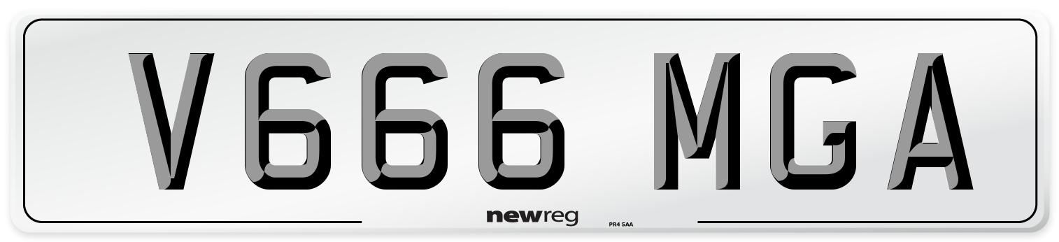V666 MGA Number Plate from New Reg